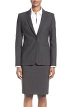 Women's Boss 'jabina' Stretch Wool Suit Jacket - Grey