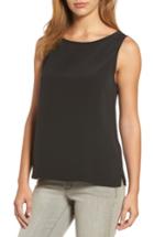 Women's Eileen Fisher Tencel Blend Tank, Size - Black