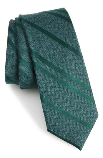 Men's The Tie Bar Path Stripe Wool & Silk Tie, Size - Green