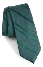 Men's The Tie Bar Path Stripe Wool & Silk Tie, Size - Green
