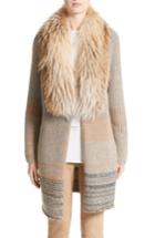 Women's Fabiana Filippi Cashmere Cardigan With Removable Genuine Fox Fur Collar Us / 38 It - Brown