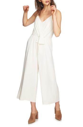Women's 1.state Tie Waist Racerback Jumpsuit, Size - White