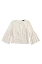Women's J.crew Bell Sleeve Daisy Lace Top - Ivory