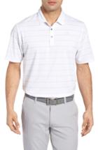 Men's Travis Mathew Stripe Cotton Blend Polo - White