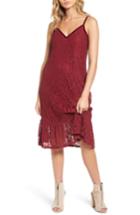 Women's Soprano Lace Midi Dress - Burgundy