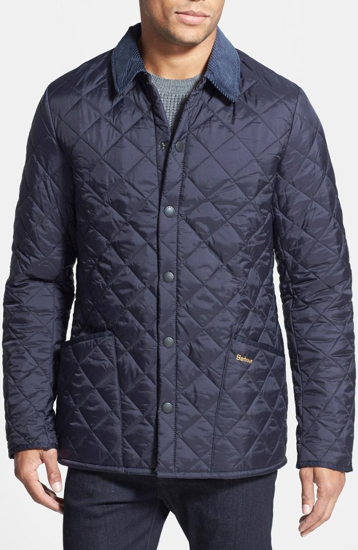 Men's Barbour 'heritage Liddesdale' Slim Fit Quilted Jacket - Blue