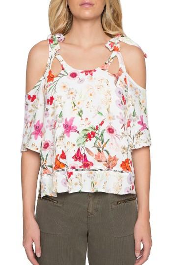 Women's Willow & Clay Cold Shoulder Floral Print Top