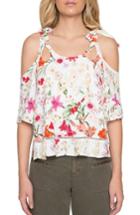 Women's Willow & Clay Cold Shoulder Floral Print Top