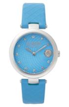 Women's Versace Buffle Bay Leather Strap Watch, 36mm