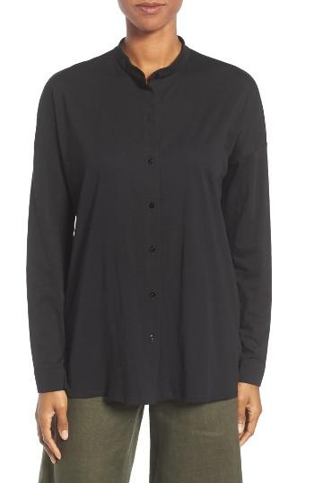 Women's Eileen Fisher Organic Cotton Jersey Top - Black