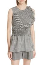 Women's 3.1 Phillip Lim Smocked Gingham Top - Black