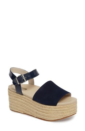 Women's Kenneth Cole New York Indra Espadrille Platform Sandal .5 M - Blue