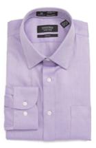 Men's Nordstrom Men's Shop Smartcare(tm) Trim Fit Herringbone Dress Shirt - 32/33 - Purple