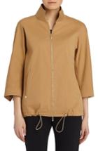 Women's Lafayette 148 New York Xyler Bi-stretch Cotton Jacket, Size - Brown