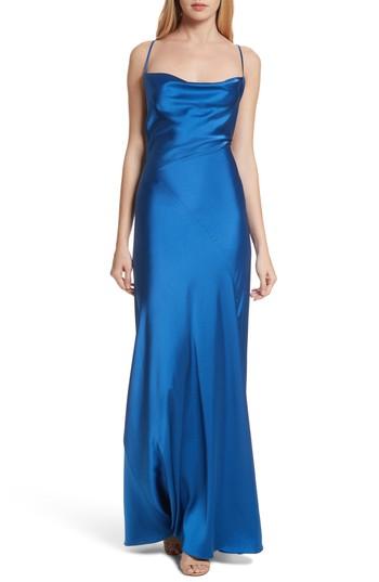 Women's Diane Von Furstenberg Open Back A-line Gown - Blue