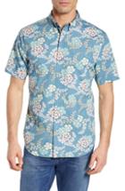 Men's Reyn Spooner Regular Fit Furoshiki Floral Sport Shirt - Blue