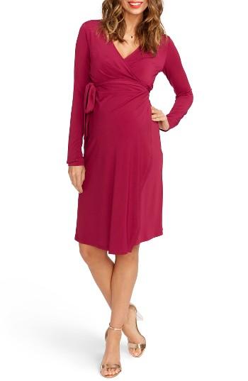 Women's Rosie Pope Wrap Maternity Dress - Purple