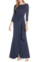 Women's Eliza J Techno Scuba Pleat Evening Dress - Blue