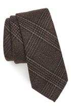 Men's Nordstrom Men's Shop Eastview Check Skinny Tie, Size - Brown