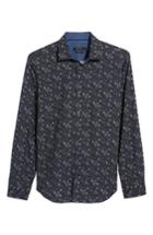 Men's Bugatchi Trim Fit Leaf Print Sport Shirt