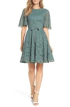 Women's Gal Meets Glam Collection Harper Lace Fit & Flare Dress - Green