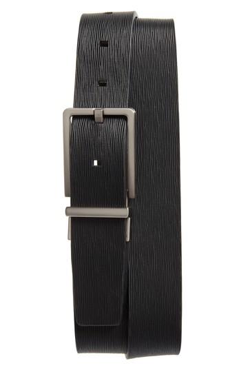 Men's Ck Calvin Klein Saffiano Leather Belt - Black