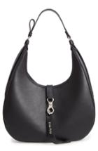 Miu Miu Medium Grace Lux Calfskin Leather Hobo - Black