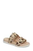 Women's Naughty Monkey Genuine Calf Hair Double Strap Sandal M - Brown