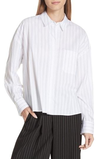 Women's Vince Dobby Stripe Boxy Top - White