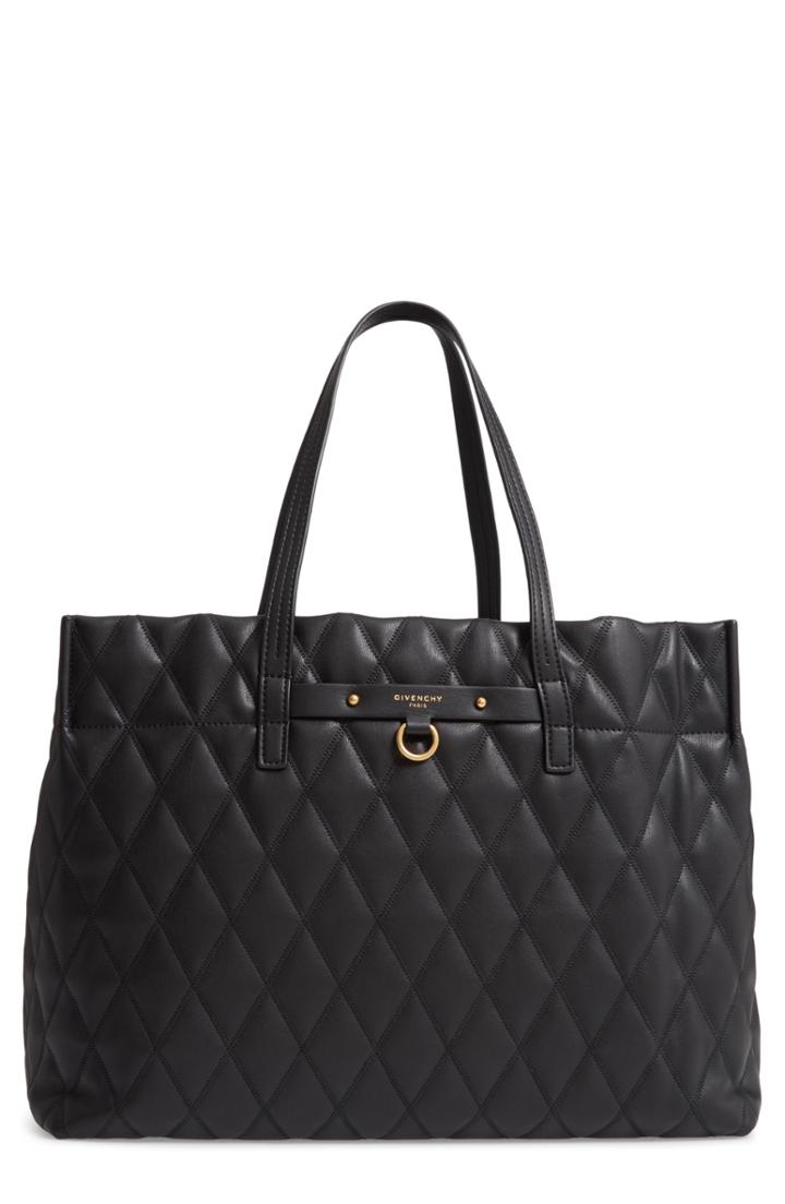 Givenchy Quilted East/west Faux Leather Shopper - Black