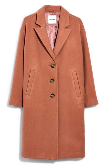 Women's Madewell Bergen Cocoon Coat - Orange