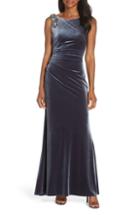 Petite Women's Vince Camuto Embellished Gown P - Grey