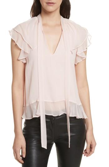 Women's Rebecca Minkoff Ronni Tie Neck Top, Size - Pink