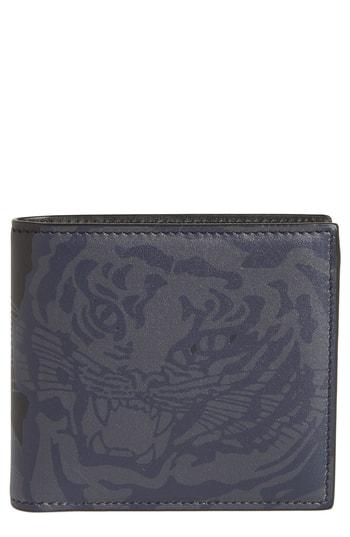 Men's Valentino Garavani Tiger Print Leather Wallet - Green