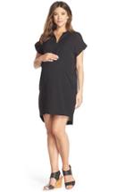 Women's Loyal Hana 'cybelle' Maternity/nursing Shirtdress - Black