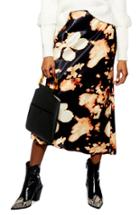 Women's Topshop Tie Dye Bias Midi Skirt Us (fits Like 0) - Black