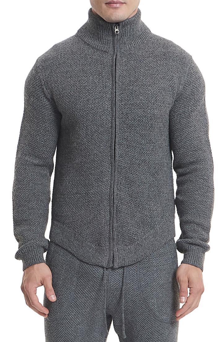 Men's Goodlife Slim Fit Zip Cardigan - Grey