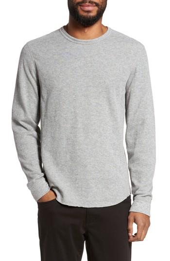 Men's Vince Double Knit Long Sleeve T-shirt, Size - Grey