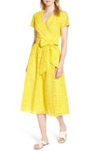 Women's 1901 Cotton Eyelet Short Sleeve Dress - Yellow