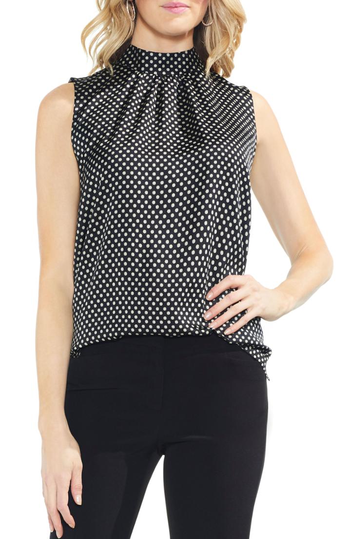 Women's Vince Camuto Geo Trinket Tie Back Top - Black