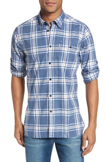 Men's Barbour Elver Tailored Fit Plaid Sport Shirt - Blue