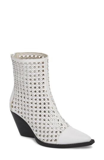 Women's Jeffrey Campbell Waven Woven Bootie M - White