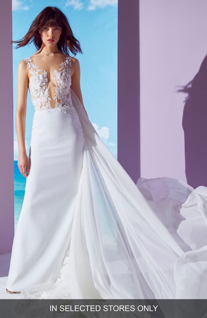 Women's Ines By Ines Di Santo Nadja Column Gown, Size - Ivory