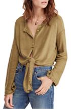 Women's Free People Emma's Henley Tee - Green