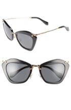 Women's Miu Miu Noir 55mm Cat Eye Sunglasses - Black