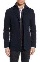 Men's Ted Baker London Knit Bib Inset Three-button Jacket (m) - Blue