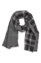 Men's Andrew Stewart Track Plaid Double Face Cashmere Scarf, Size - Grey