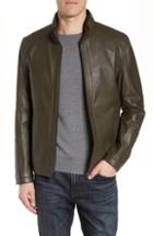 Men's Andrew Marc Wiley Lambskin Leather Jacket - Green