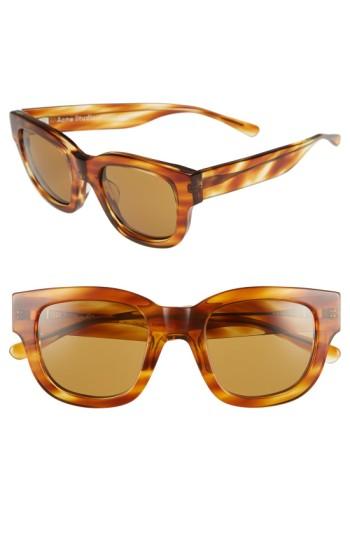 Women's Acne Studios 'frame' 46mm Sunglasses - Light Turtle/ Brown