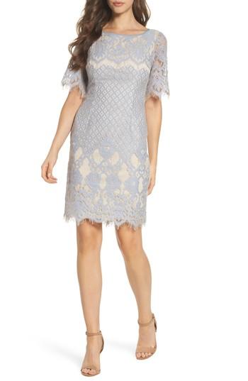 Women's Adrianna Papell Georgia Lace Sheath Dress - Blue